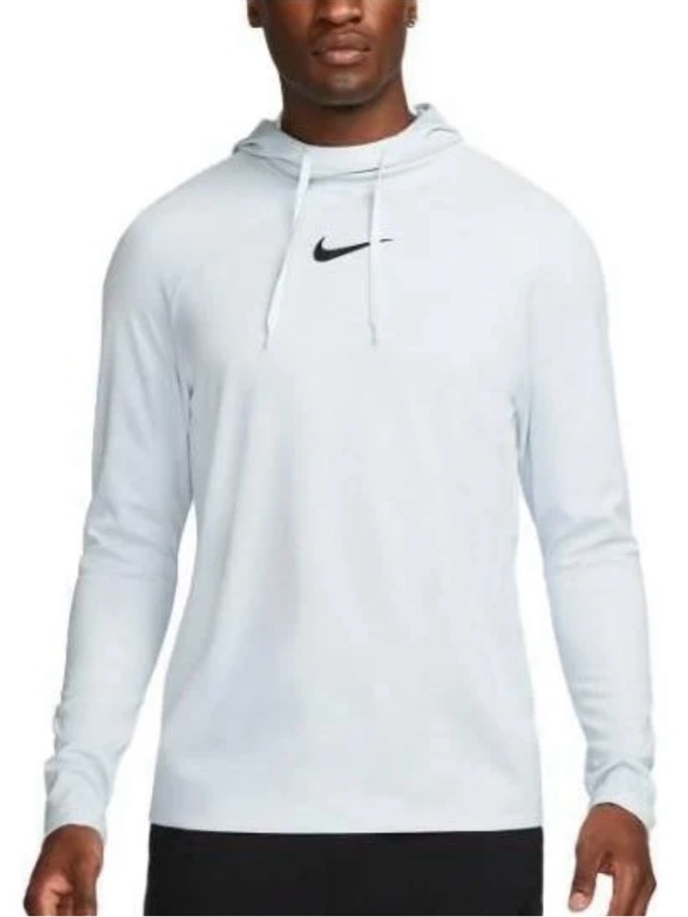 Nike White Men’s Lightweight Hoodie with Black Swoosh